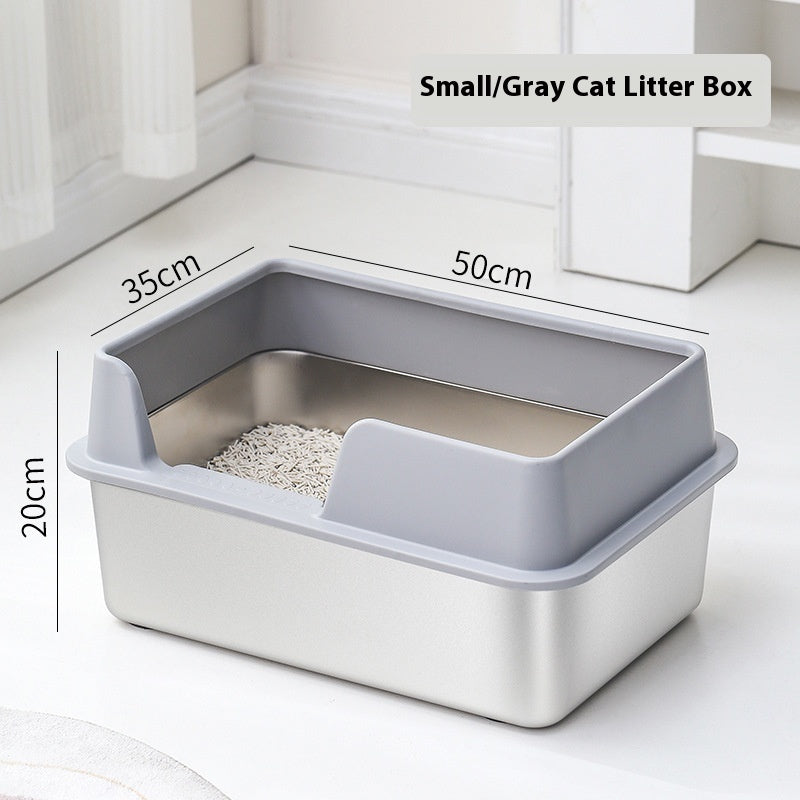 Stainless Steel Litter Box High Fence Anti-splash