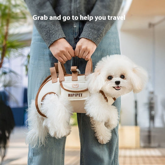 Hipipet Leather Crossbody Pet Carrier – Stylish & Portable Dog and Cat Bag