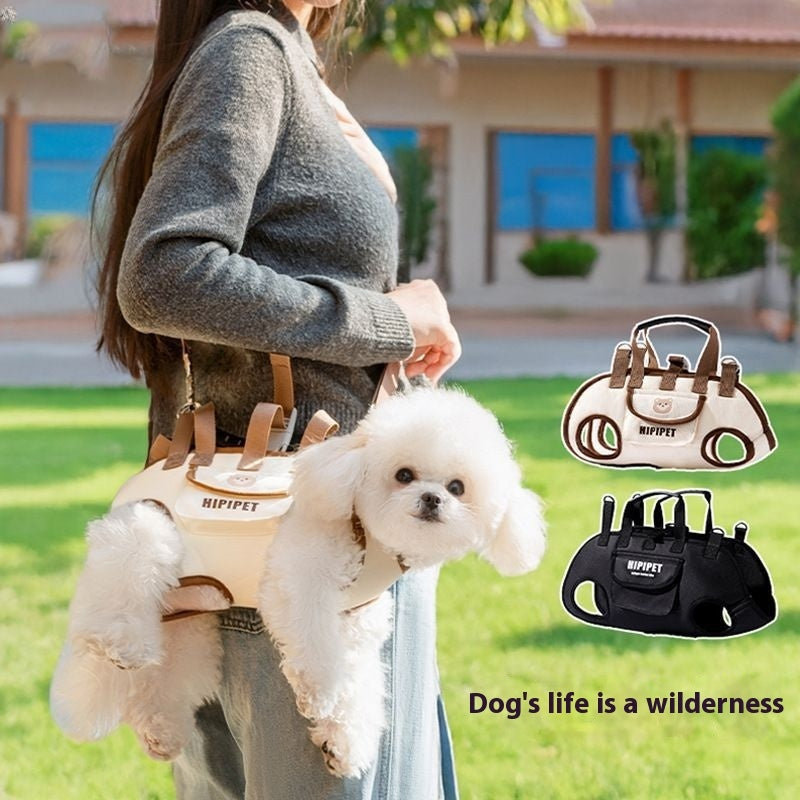 Hipipet Leather Crossbody Pet Carrier – Stylish & Portable Dog and Cat Bag