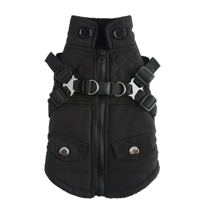 Winter Cotton Dog Jacket – Zippered Warm Coat for Dogs