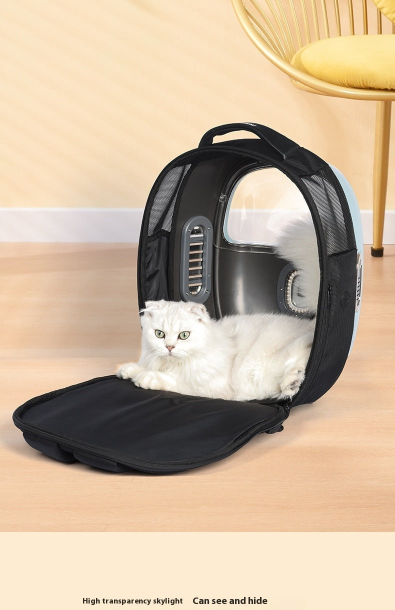 Blowing System Pet Backpack Half Window Constant Temperature Heating Portable Cat Backpack Astronaut Bag