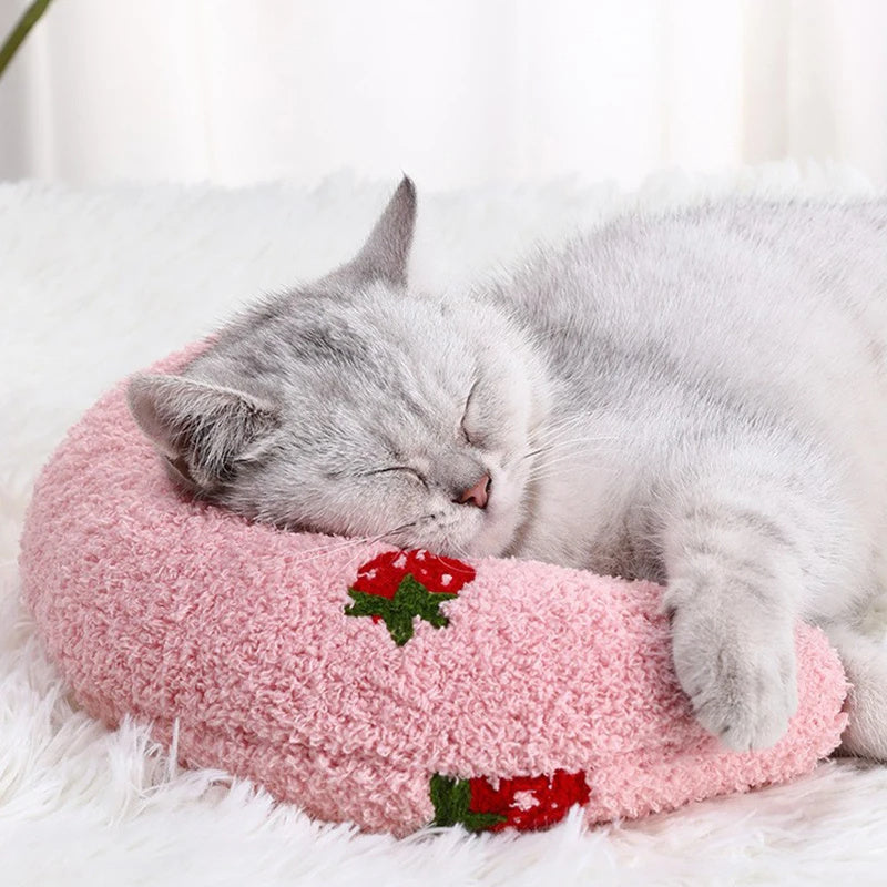 Soft U-Shaped Pet Pillow for Cats & Small Dogs