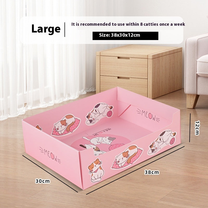 Portable Folding Semi-open Thickened Disposable Litter Box