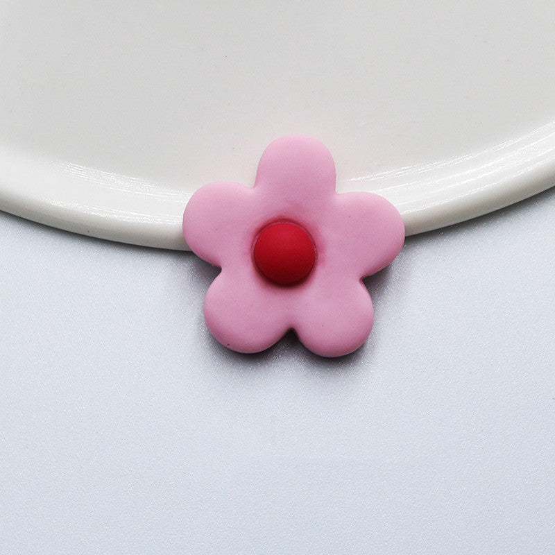 Fashion Personality Frosted Resin Five-petal Flower