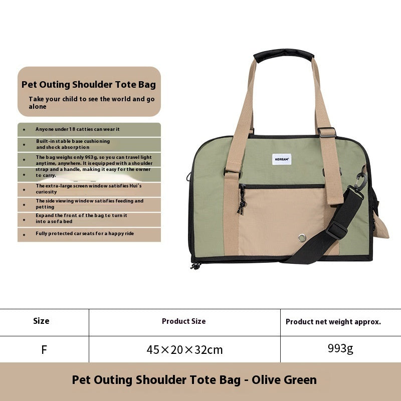 Outdoor Portable One-shoulder Crossbody Breathable Light Canvas Cat Bag Pet Bag