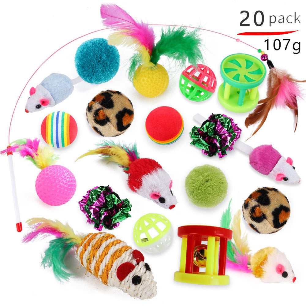 Pet Cat Toy Set 21 Pieces Of Cat Channel Funny Cat Stick