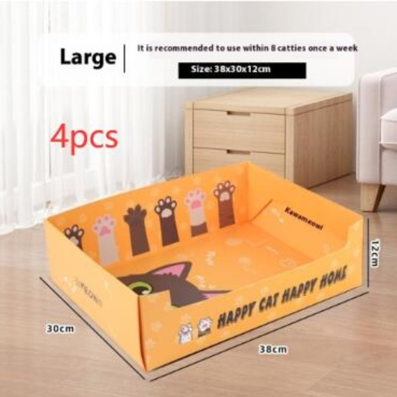 Portable Folding Semi-open Thickened Disposable Litter Box