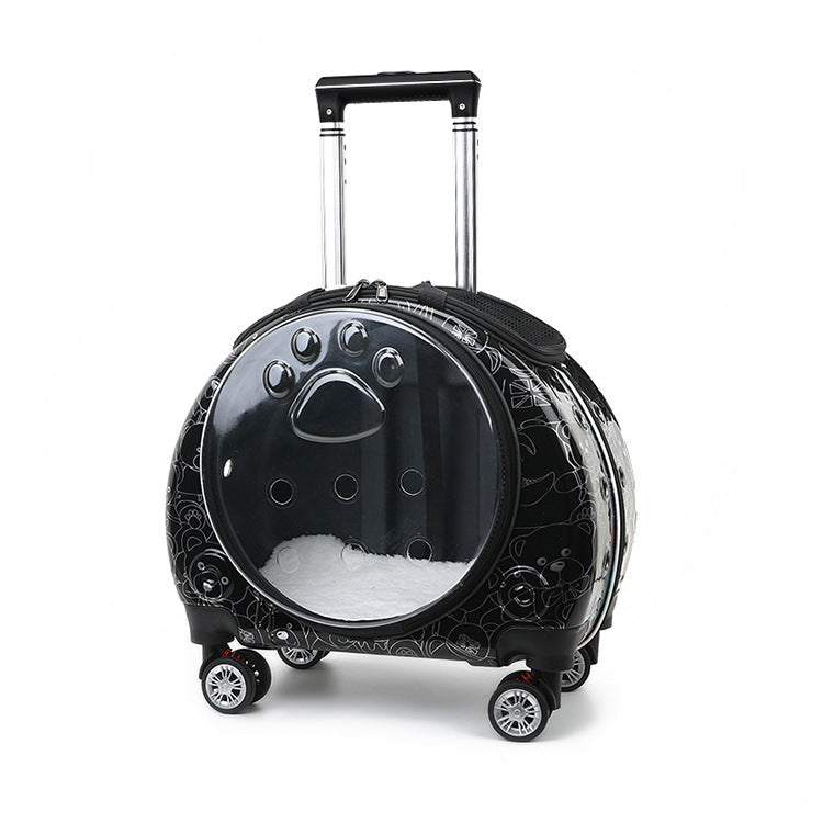 Small Pet Trolley Bag Portable Dog Diaper Bag Transparent Shoulders Cat Bag Space Capsule