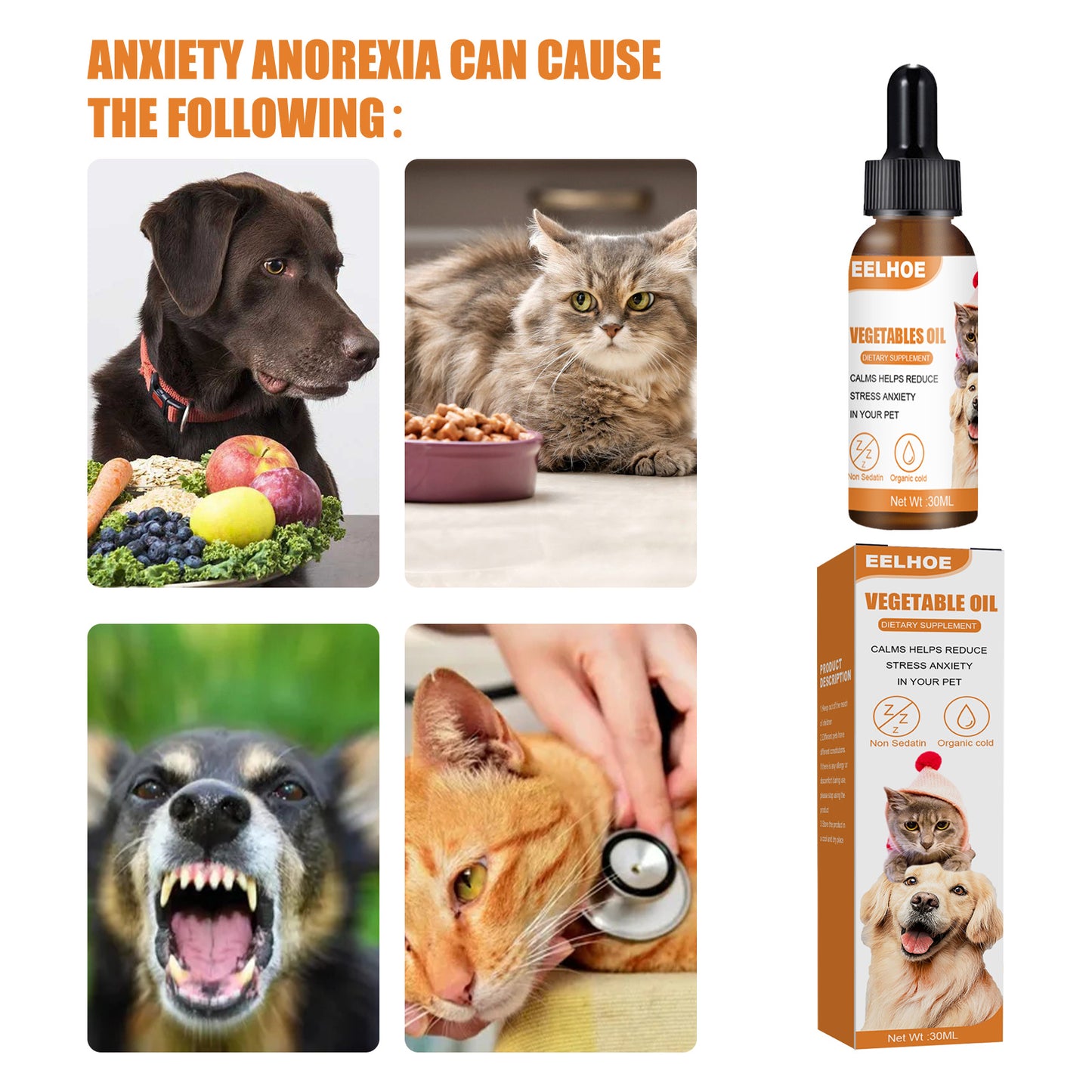 Cat & Dog Care Essence, Hemp Seed Oil Health Enhancement Care Essence, Relieves Dog Anxiety