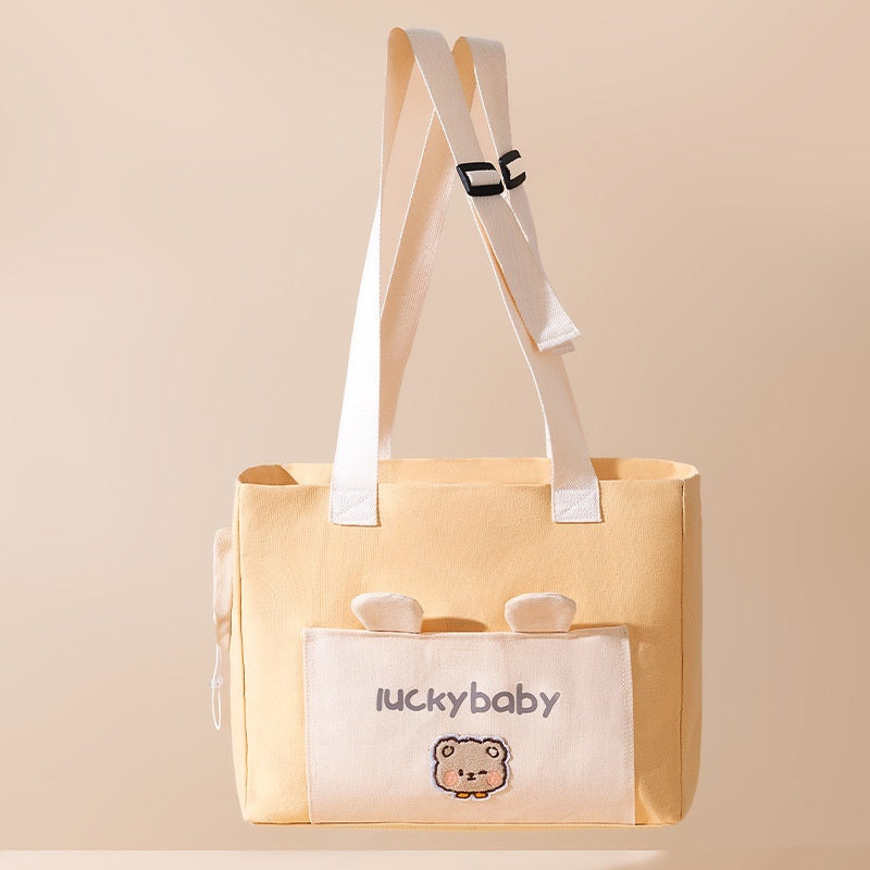 Cute Canvas Diaper Open Head Cat Bag Shoulder Bag