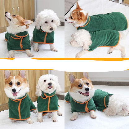 Super Absorbent Microfiber Dog Bath Towel with Adjustable Straps