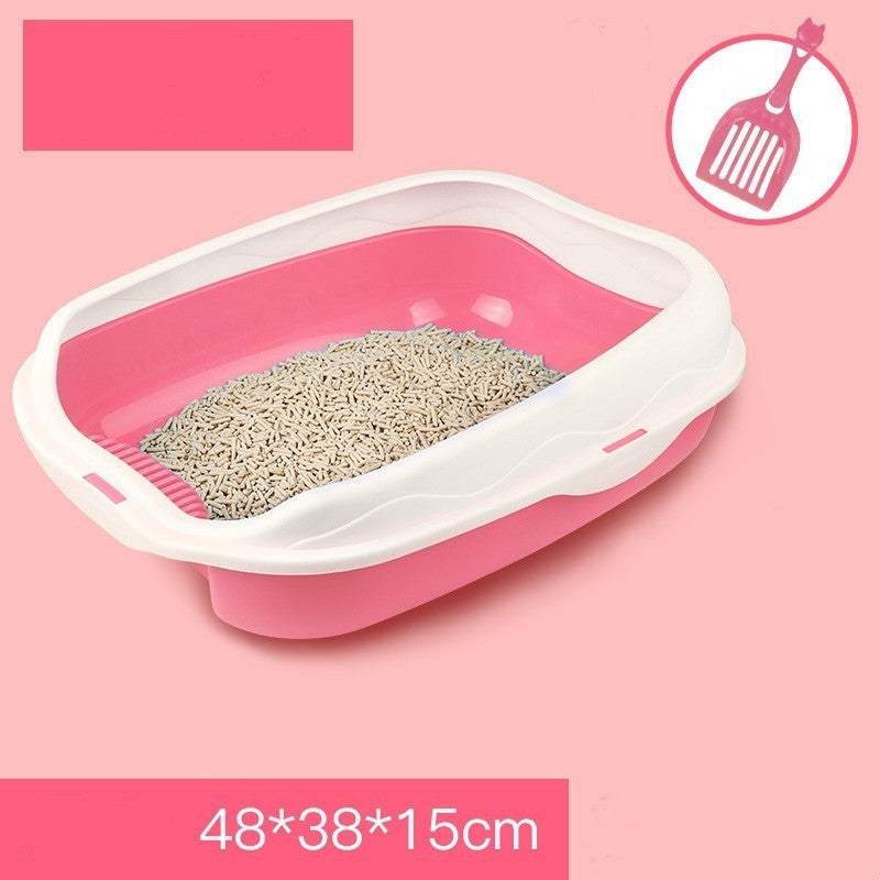 Oversized Splash-proof Cat With Sand In A Litter Box