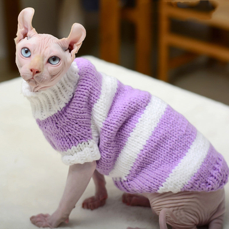 Warm Wool Sweater for Hairless Cats and Small Pets