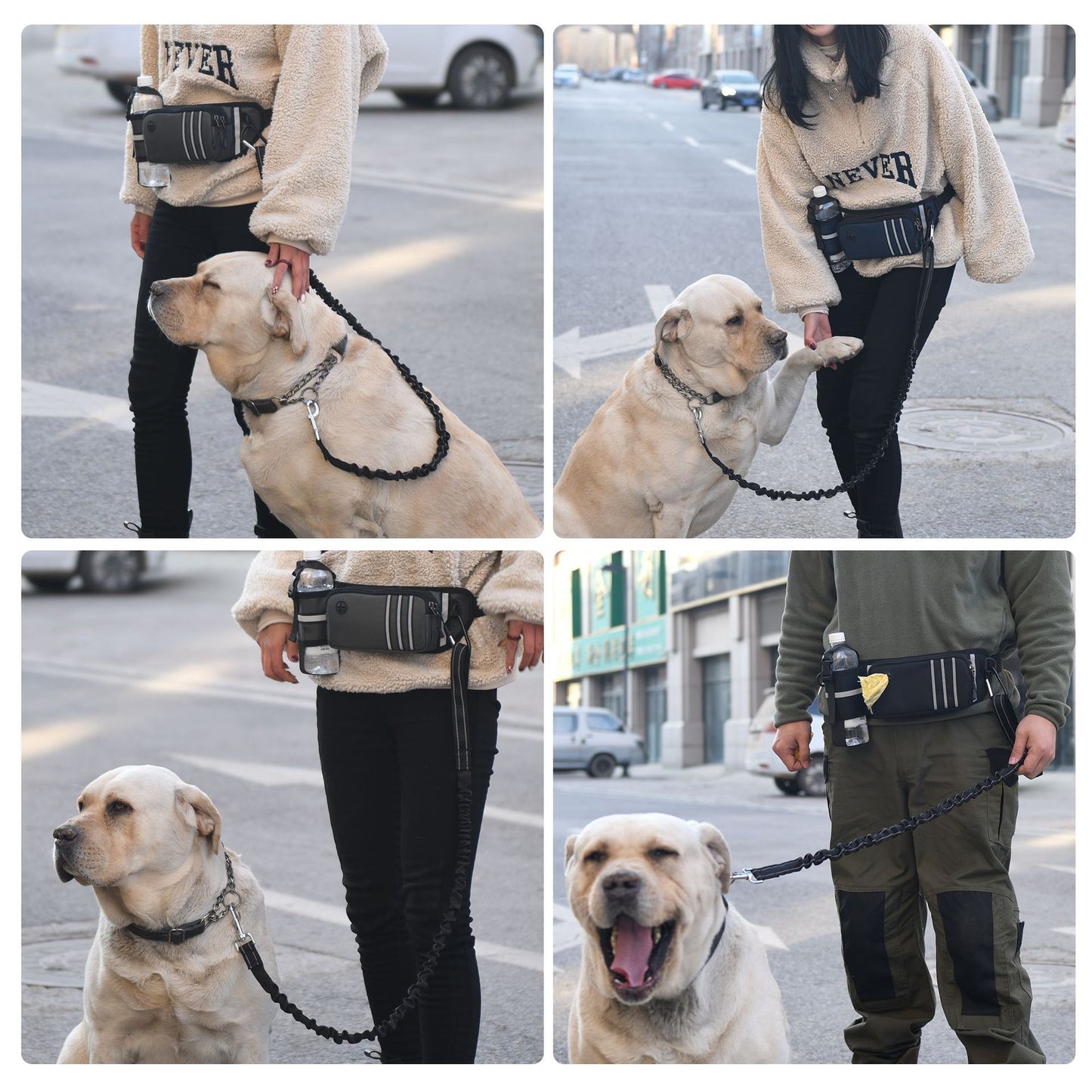 Outdoor Sports Mobile Phone Pet Dog Leash Anti-collision Dog Walking Artifact Fitness Running Kettle Waist Bag