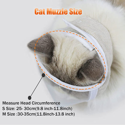 Transparent Cat Muzzle for Grooming and Biting Prevention