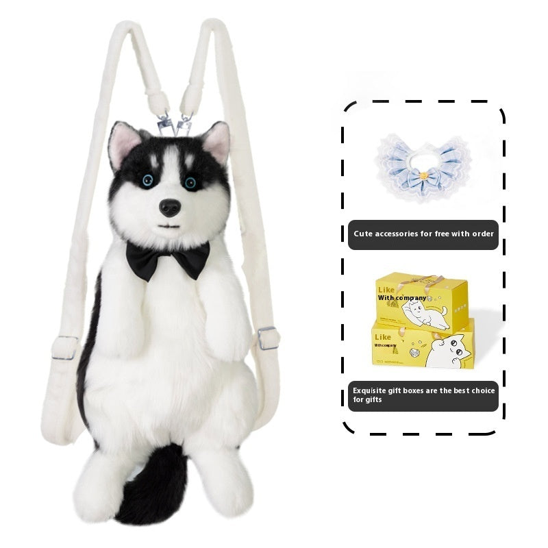 Husky Plush Simulation Bag Toy