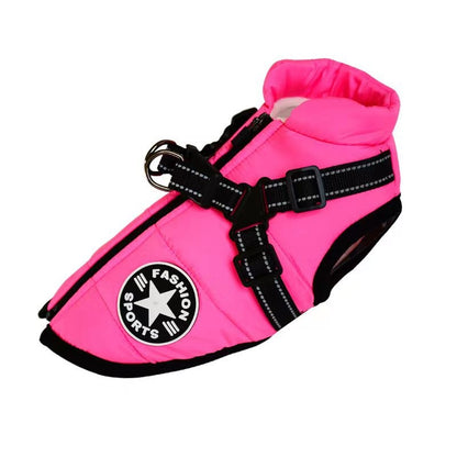 Warm Dog Coat with Reflective Design