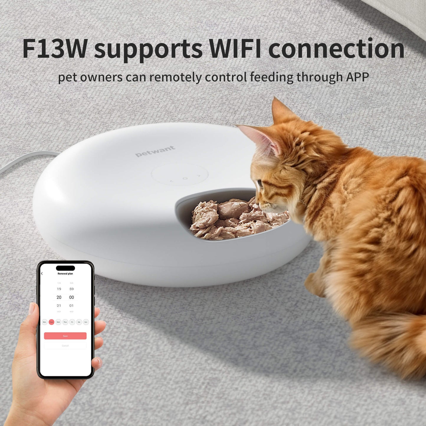 Donut Frost WiFi 6 Meal Automatic Cat Food Dispenser With App Control, Dry & Wet Food Automatic Cat Feeder, Smart Dog Feeder With Two Ice Packs, Programmable Timer, Holds 6 X Of Food