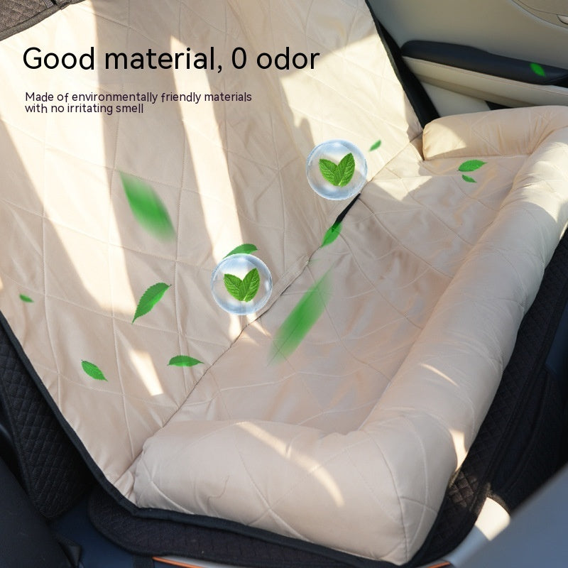 Khaki Cotton Dog Car Bed Mat