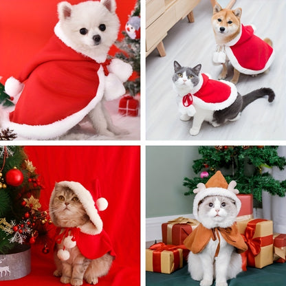 Christmas Pet Costume Santa Cape With Hat