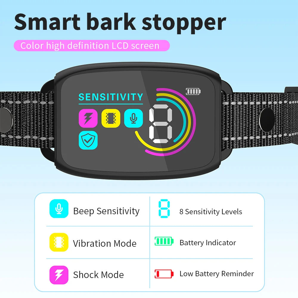 Smart Anti-Bark Dog Collar Rechargeable Waterproof