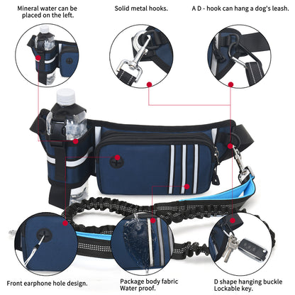 Outdoor Sports Mobile Phone Pet Dog Leash Anti-collision Dog Walking Artifact Fitness Running Kettle Waist Bag