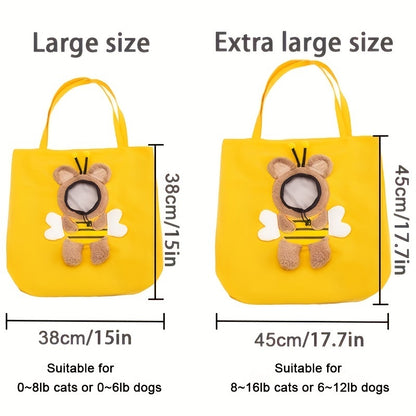 Little Bee Design Cat Dog Carrier Bags Portable Breathable Bag Soft Pet Carriers With Safety Zippers Outgoing Travel Pets Handbag