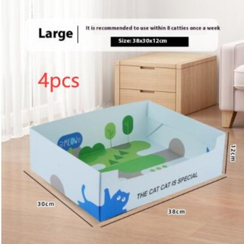 Portable Folding Semi-open Thickened Disposable Litter Box