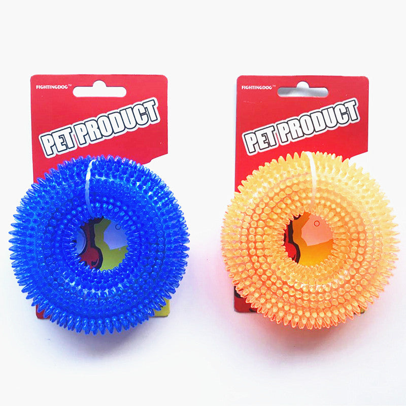 Pet Toy Bite-Resistant Sounding Spike Ring Ball – Durable and Fun for Pets