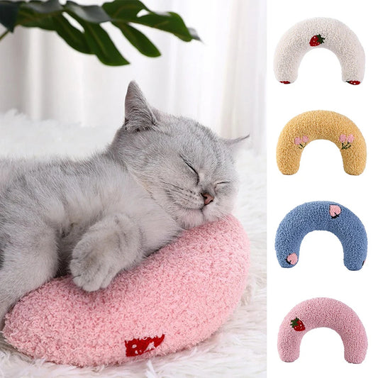 Soft U-Shaped Pet Pillow for Cats & Small Dogs