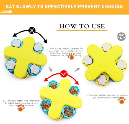 Dogs Food Puzzle Feeder Toys Interactive Dog Puzzle Toys Twister Dog Food Dispenser, Dog Enrichment Toys For IQ Training Adjustable Slower Feeder Dog Puzzle