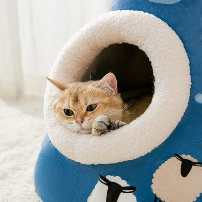 Triangle Yurt Cat Litter Enclosed Pet Nest for Cats