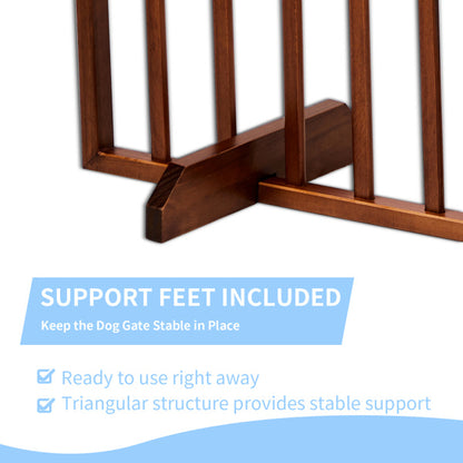 24 Inch Brown Foldable 4-piece Pet Fence