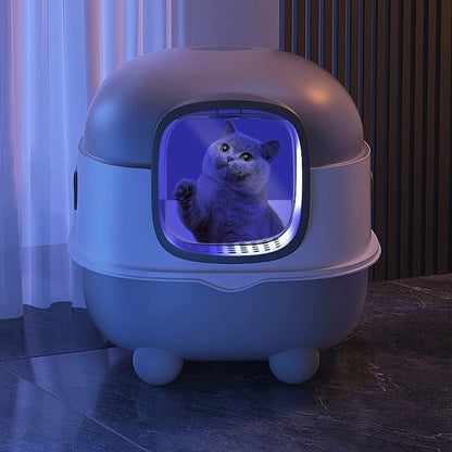 Oversized Enclosed Cat Litter Box with UV Sterilization
