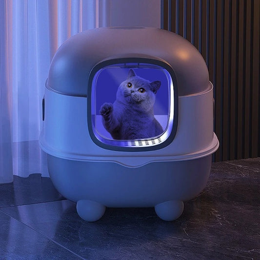 Oversized Enclosed Cat Litter Box with UV Sterilization