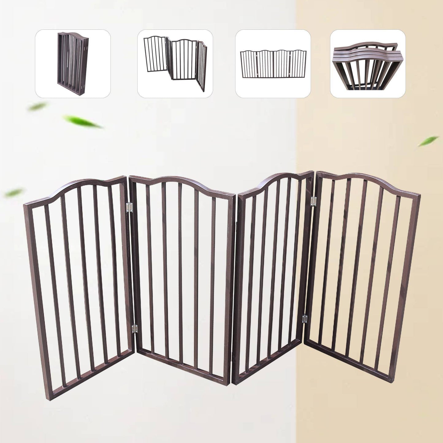 Pet Gate,Dog Gate For Doorways,Stairs Or House,standing, Folding,Arc Wooden