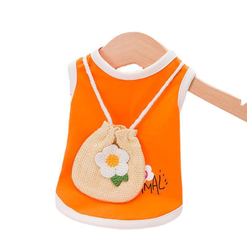 Breathable Summer Woven Satchel Cat Clothes Vest