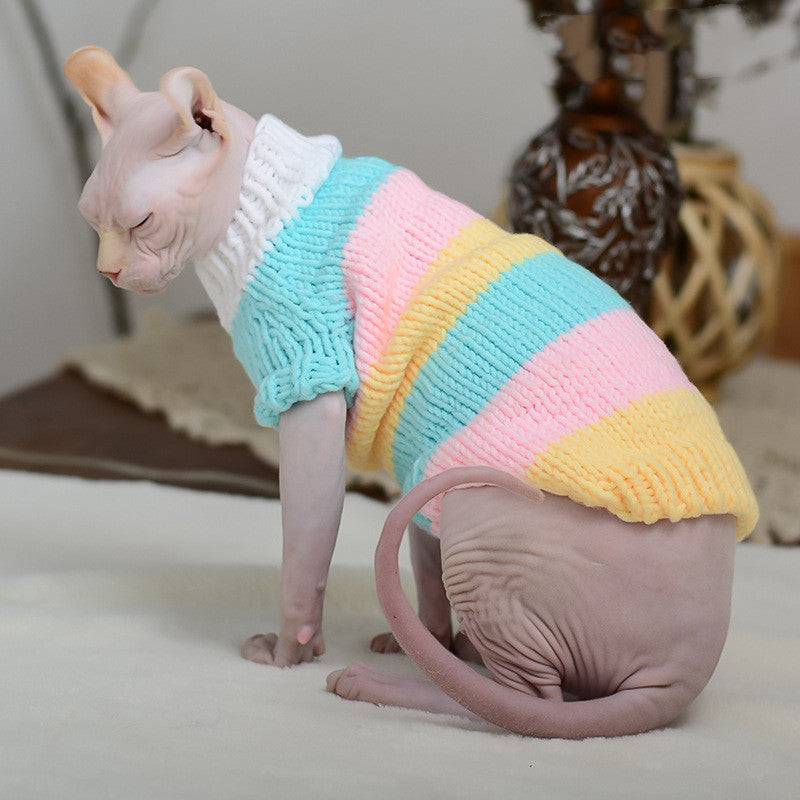 Warm Wool Sweater for Hairless Cats and Small Pets