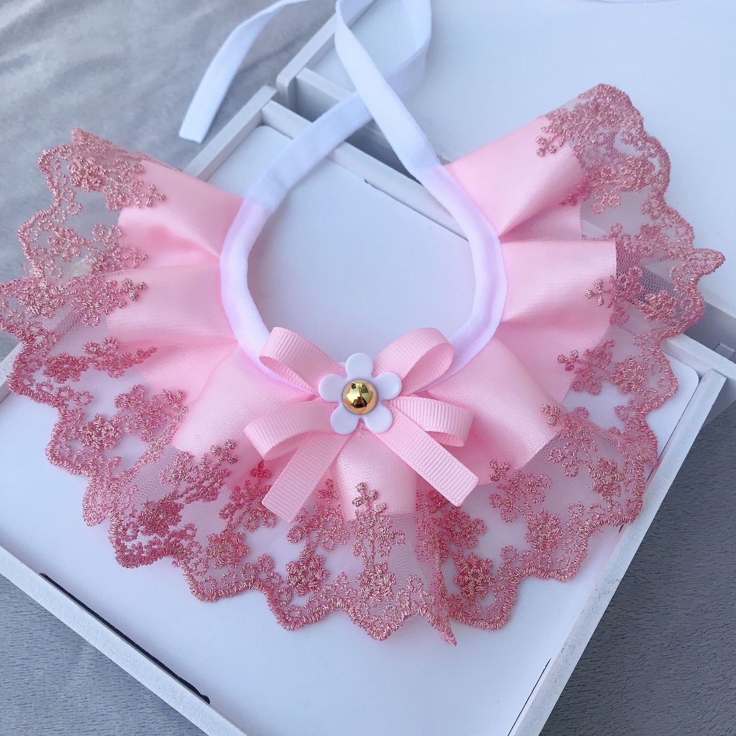 Pet Cat And Dog Lace Bib Saliva Scarf