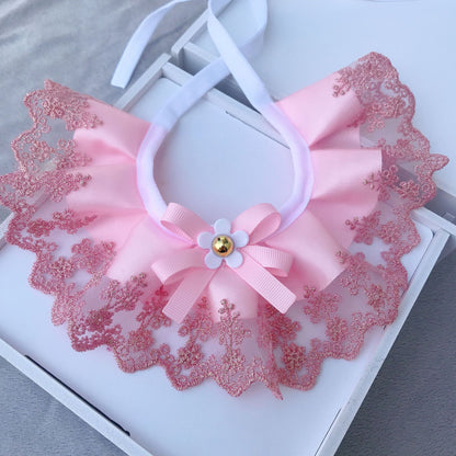 Pet Cat And Dog Lace Bib Saliva Scarf