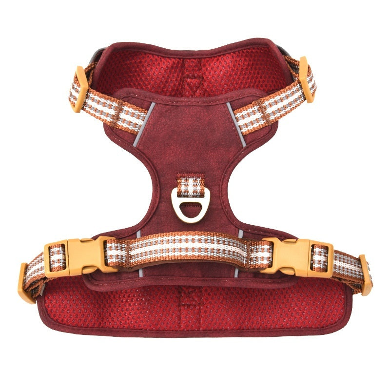 Explosion-proof Reflective Retro Leather Pet Harness