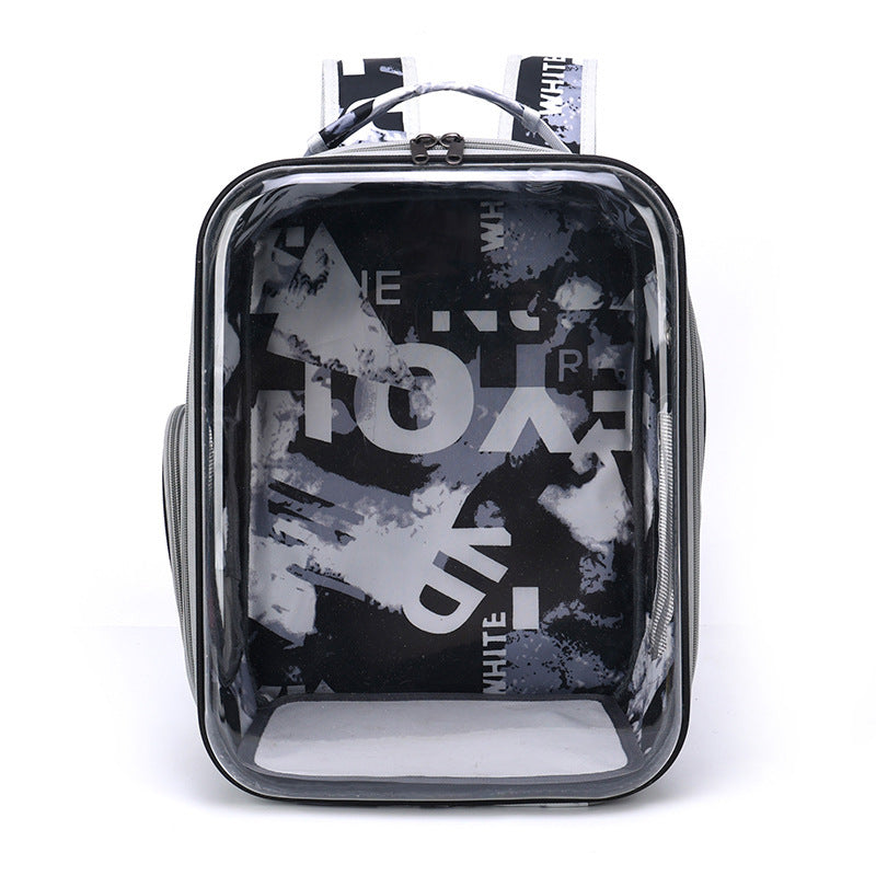 Cartoon Space Capsule Travel Breathable Pet Backpack Transparent