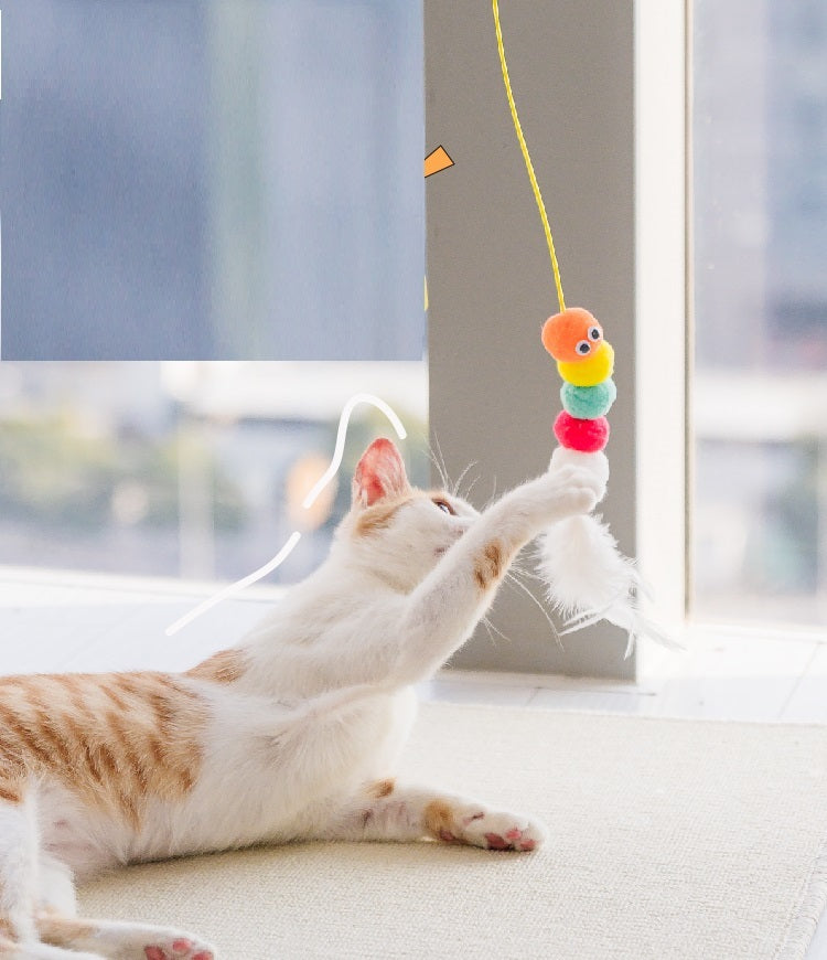 Cat Toys Simulated Caterpillar Cute Toys Funny Self-hey Interactive Toy Rope Grabbing Mouse Telescopic Hanging Cat Pet Supplies