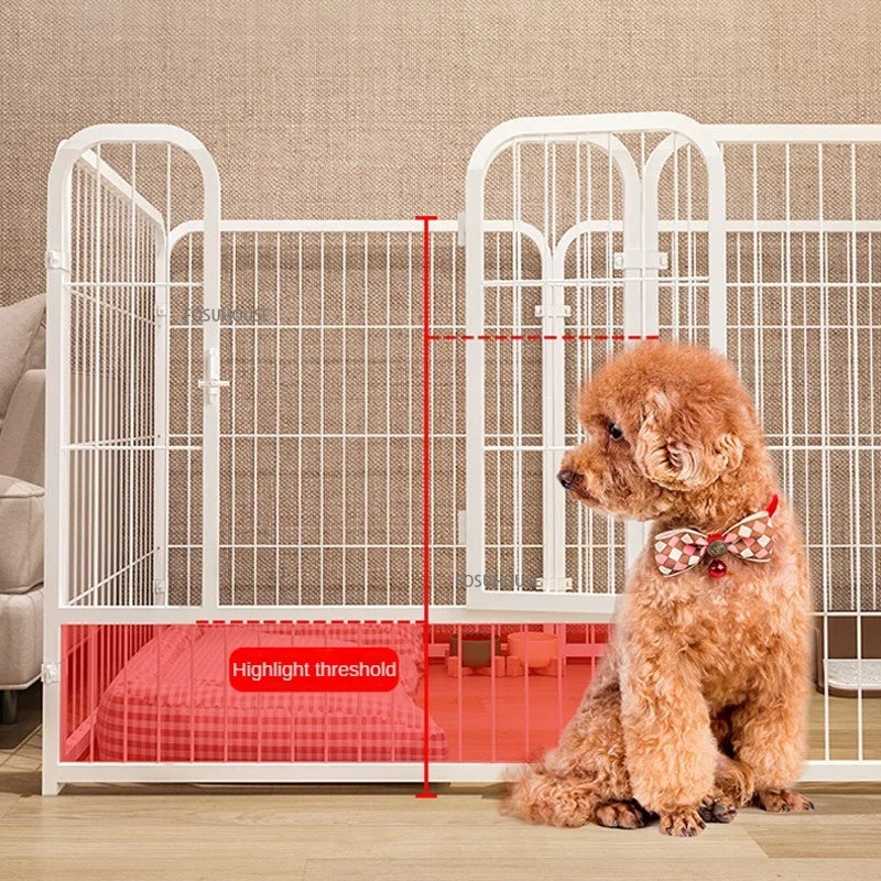 Modern Simple Wrought Iron Pet Fence Dog Cage Small And Medium Size Dog Teddy Corgi Isolation Door Indoor Guardrail Fence Kennel