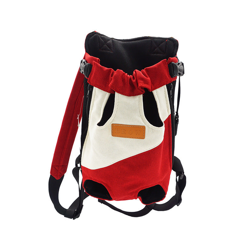 Portable pet canvas chest bag