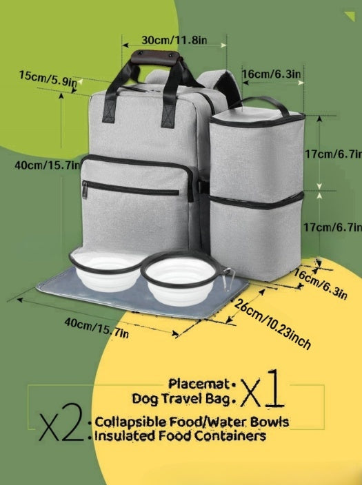 Pet Large Capacity Outdoor Bag Out Tableware Set