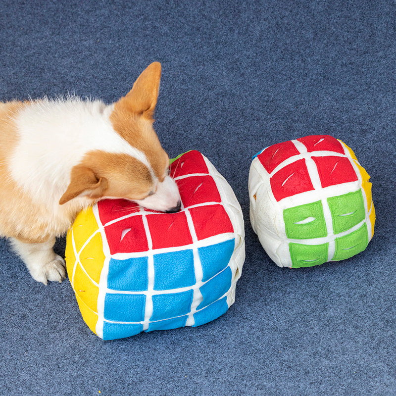 Pet Rubik's Cube Sniffing Toy Difficult Rubik's Cube Snuffle Toy Cat Dog Puzzle Hidden Food Cube Ball