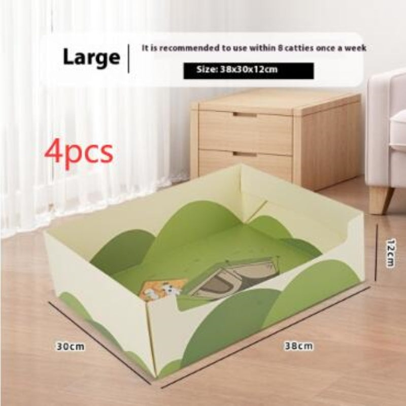 Portable Folding Semi-open Thickened Disposable Litter Box