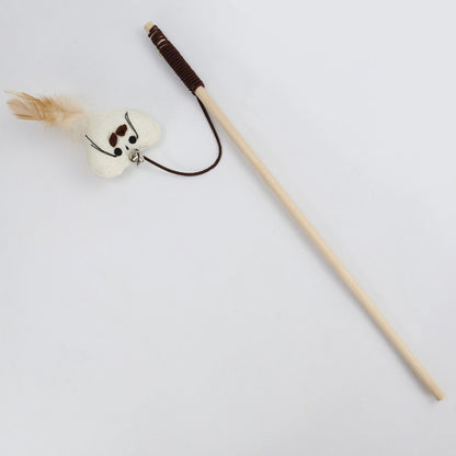 Pet Extension Feather Bells Tease Cat Pole Toys