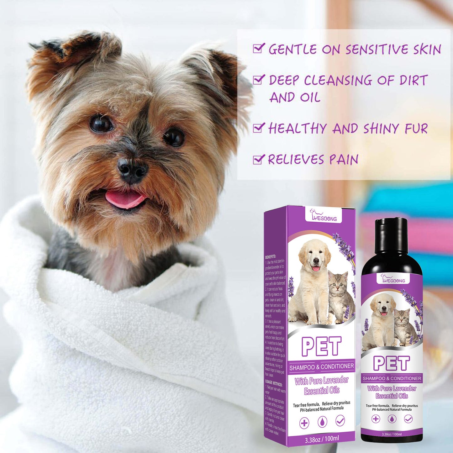 Pet Shampoo for Itchy Skin and Soft Fur